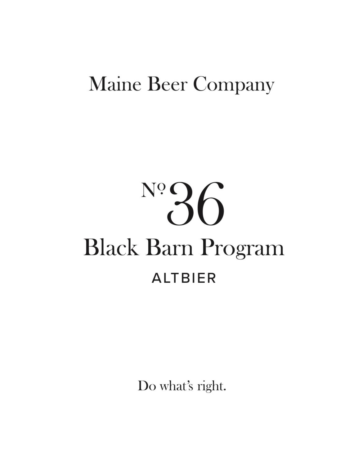 Black Barn Program No. 36 Altbier