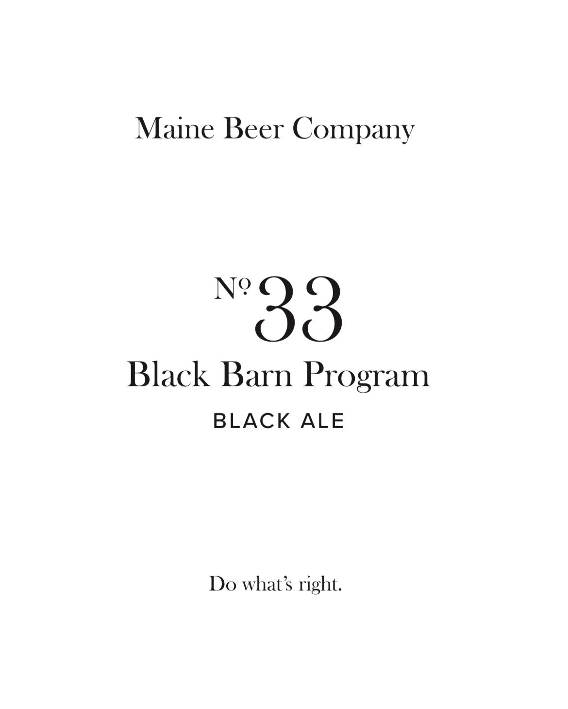Black Barn Program No. 22 Black Ale